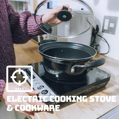 a person is stirring a pot on a stove at LovesunshineBackpackers in Tokyo