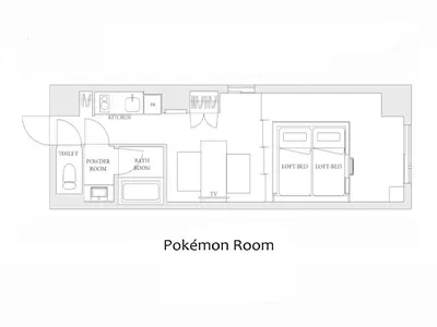 a floor plan of a room with a bathroom at MIMARU Tokyo Ikebukuro in Tokyo