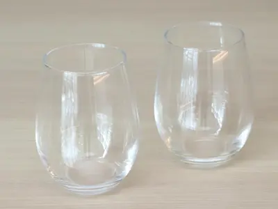 two clear glasses sitting on top of a table at Smile Hotel Shinagawa Sengakuji Ekimae in Tokyo