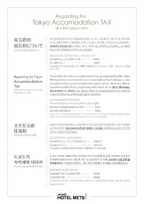 a page of a kyoto association tax document at JR-East Hotel Mets Mejiro in Tokyo
