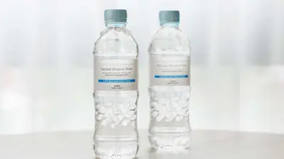 two bottles of water sitting next to each other at JR East Hotel Mets Premier Gotanda in Tokyo