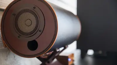 a close up of a speaker on a table at JR East Hotel Mets Premier Tokyo Bay Shinkiba in Tokyo