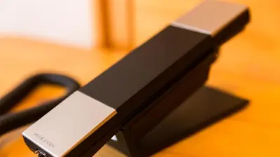 a black and white object sitting on top of a table at JR-East Hotel Mets Omori in Tokyo