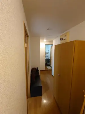 a living room with a couch and a door to a hallway at honeys guest house elevator , wash machine, huge closet space, private bathroom, walk to skytree in 10 minutes in Tokyo