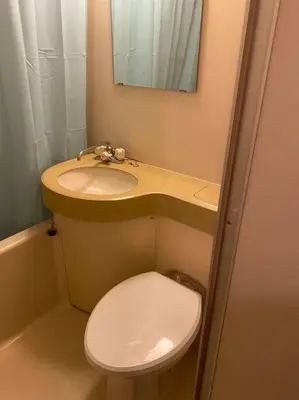 a bathroom with a white toilet and a sink at \u526f\u90fd\u5fc3\u7dda\u6c60\u888b\u99c5C1\u51fa\u53e3\u304b\u3089\u5f92\u6b693\u5206 1\u304b\u6708\u4ee5\u4e0a\u306e\u3054\u4e88\u7d04\u306f6\u5272Off in Tokyo