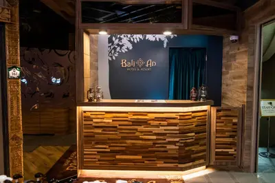 a stage in a room with a sign on the wall at Hotel Bali An Resort Shinjuku Forest in Tokyo