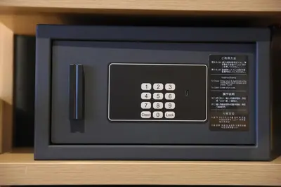 a microwave oven sitting on top of a shelf at N Plus Hotel Akihabara in Tokyo