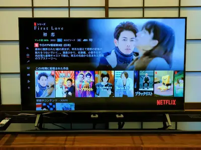 a flat screen tv sitting on top of a table at KIKI HOUSE in Tokyo