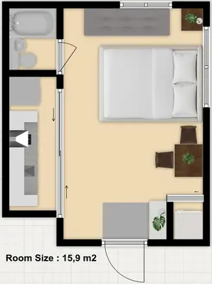 a floor plan of a room with a bedroom at NEW! Relaxing Prime Unit in the Heart of Shibuya! in Tokyo