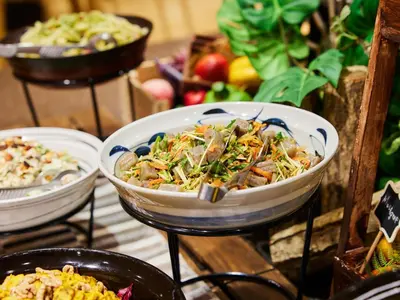 a group of bowls of food on a table at TOKYO EAST SIDE HOTEL KAIE in Tokyo
