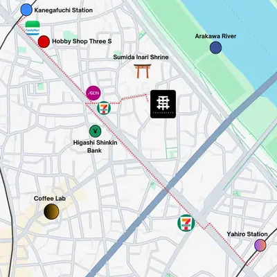 a map ofanoogaanoogaanoogaanoogaanoogaanoogaanoogaanoogaanoogaanoogaanoogaanoogaanooga at Easy Access to Skytree 1BR Bell Flat Inn #5 in Tokyo