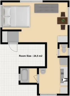 a floor plan of a room with a bedroom at Easy Access to Skytree 1BR Bell Flat Inn #5 in Tokyo