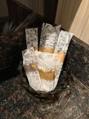 a bag sitting on top of a counter at HOTEL Shuffle in Tokyo