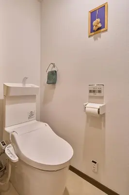 a bathroom with a white toilet in a room at Holiday Places /SHIBUYA 5min by train (Sangenjaya) in Tokyo