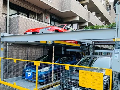 a parking lot with cars in a car garage at K&M Heights - Vacation STAY 20628v in Tokyo