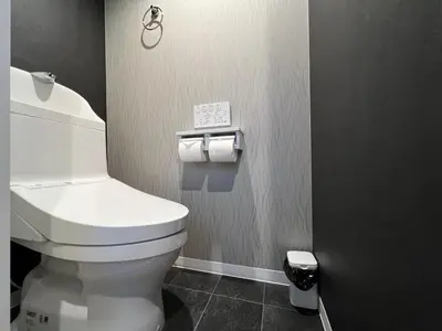 a bathroom with a toilet and two rolls of toilet paper at Asakusa-Smile-SM0141 in Tokyo
