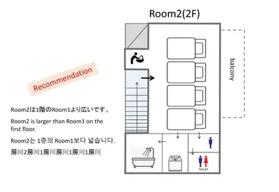 a diagram of a room with a floor at 5min walk to Tokyo Skytree Sta -HANA ASAKUSA- in Tokyo
