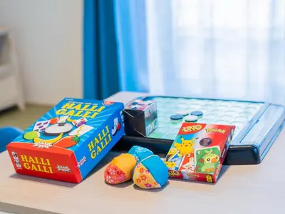 a table with two boxes of cereal and some snacks at 5min walk to Tokyo Skytree Sta -HANA ASAKUSA- in Tokyo