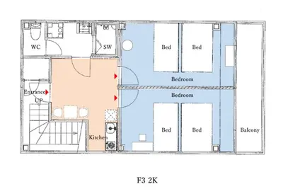 a floor plan of a house at Shinjuku Mermaid Apartment in Tokyo