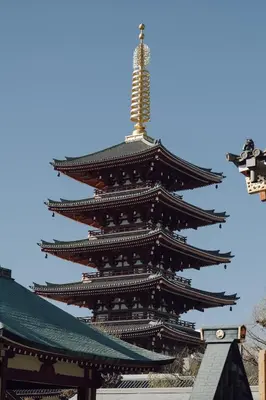 a tall building with a pagoda at OTHER SPACE Asakusa in Tokyo