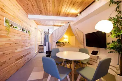 a meeting room with a table and chairs at Hotel Ougien in Tokyo