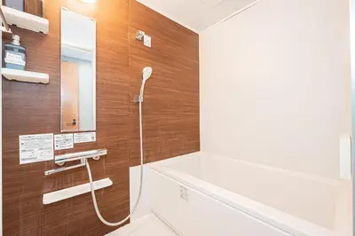 a bathroom with a shower and a sink at Ueno Park Asakusa Temple Ueno Family Inn in Tokyo