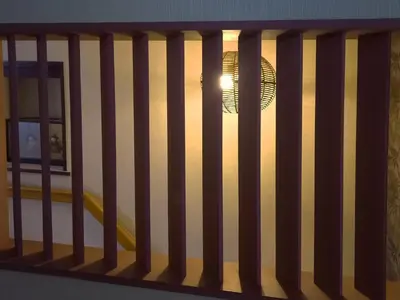 a view of a room with a railing with a window at HOTEL HOUSE LEE in Tokyo