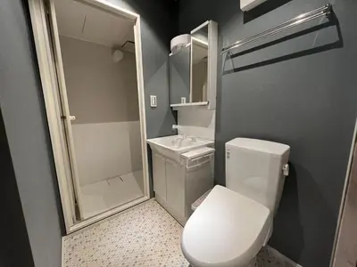 a small bathroom with a toilet and a shower at ZDt-612-SJ0152 in Tokyo