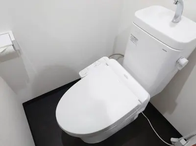 a bathroom with a white toilet in a room at peter hotel akihabara in Tokyo