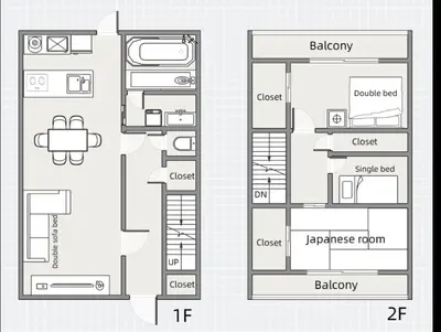 a drawing of a floor plan of a house at Ikebukuro Sta 8 mins Good Access Modern House TS0318 in Tokyo