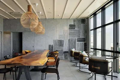 a dining room with a wooden table and chairs at OMO3 Asakusa by Hoshino Resorts in Tokyo