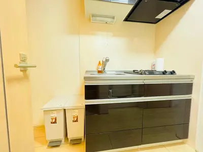 a small kitchen with a sink and a counter at Nishishinjuku 902-SJ0367 in Tokyo