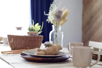 a teddy bear sitting on a plate on a table at CentralTokyo・Shinjuku/ 4BedRooms/8Beds / old style in Tokyo