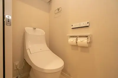a bathroom with a white toilet in a room at Real Okubo Apartment Hotel in Tokyo