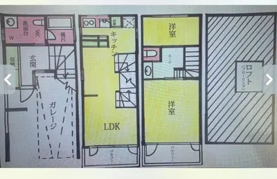 a drawing of a floor plan of a building at Ikebukuro sta. 10mins walk. Rough style 88\u33a1 House in Tokyo