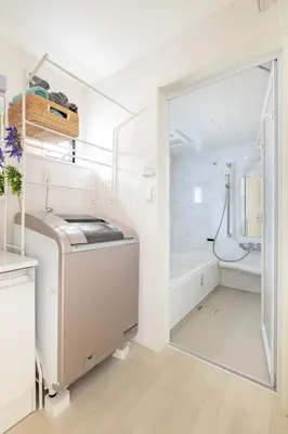 a bathroom with a sink and a bath tub at SKYTREE HOUSE in Tokyo