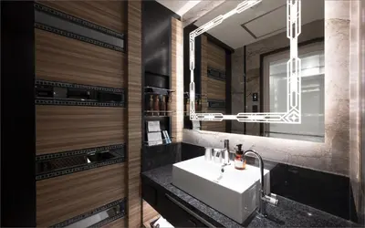 a bathroom with a sink and a mirror at HOTEL KABUKI in Tokyo