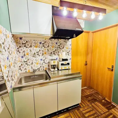 a kitchen with a sink and a microwave at ueno minowa401 in Tokyo