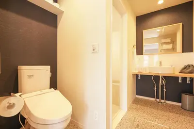a bathroom with a white toilet and a sink at Tokyo IKOI HOTEL\u30fc\u7dba\u9e97\u306a\u30db\u30c6\u30eb in Tokyo