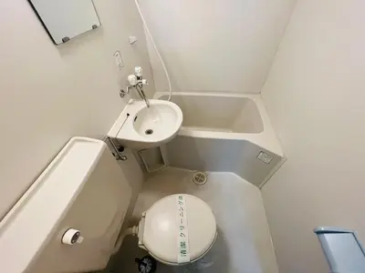 a small bathroom with a toilet and a sink at OkuboZYZ SJ0244 in Tokyo