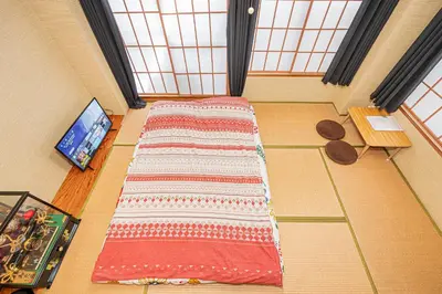 a large rug on the floor in a room with windows at \u4e1c\u4eac\u4e2d\u5fc3 \u65b0\u88c5\u4fee\u548c\u98ce\u5bbd\u655e\u516c\u5bd3 \u76f4\u8fbe\u4e0a\u91ce\u65b0\u5bbf\u4e1c\u4eac 402 in Tokyo